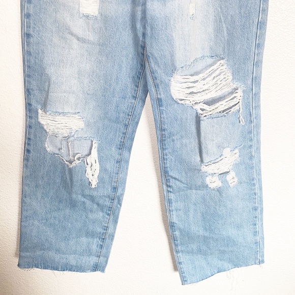 Parker Jeans Light Wash Distressed 100% Algodon High Rise Wide Leg Jeans - Picture 3 of 12